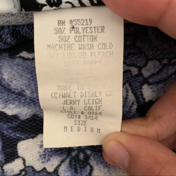 Vintage Mickey Mouse Hoodie Allover Floral Print Jerry Leigh USA Made Disney - Picture 5 of 10